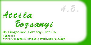 attila bozsanyi business card