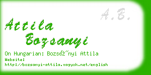 attila bozsanyi business card